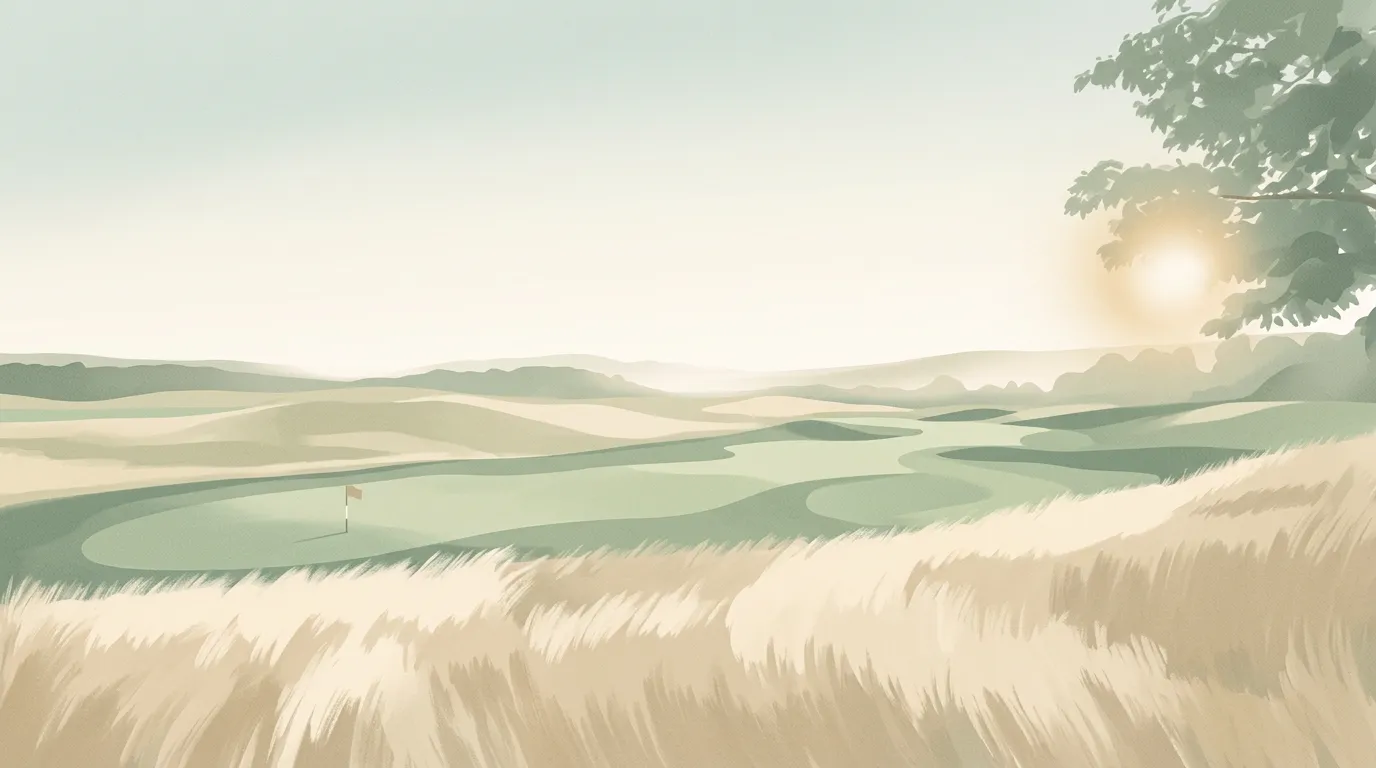 Painted scene of a drink at a golf club
